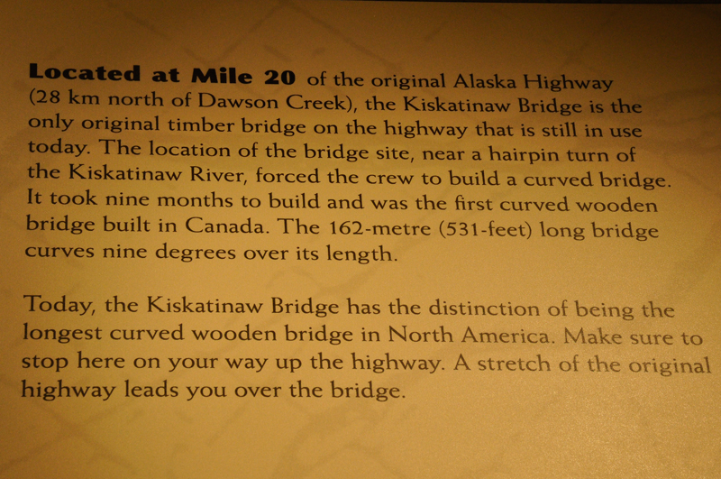Sign about The Kiskatinaw Bridge